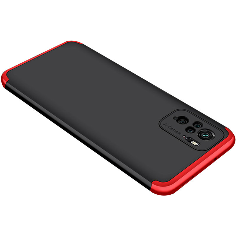 Пластикова накладка GKK LikGus 360 градусів (орр) на Xiaomi Redmi Note 10 / Note 10s (Чорний / Червоний)