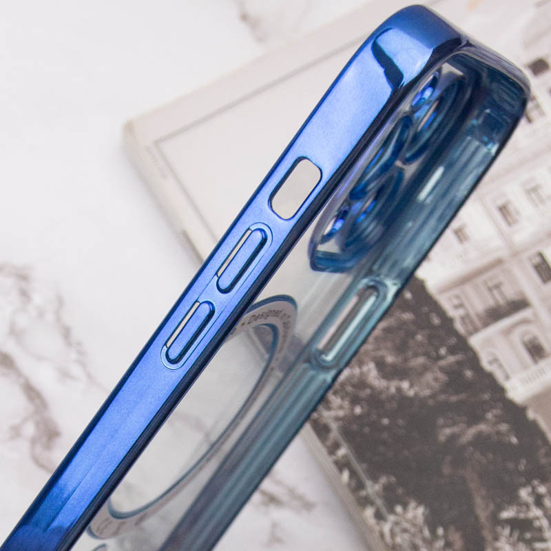 TPU чохол Fibra Chrome with Magnetic safe на Apple iPhone 15 (6.1") (Blue) в магазині vchehle.ua