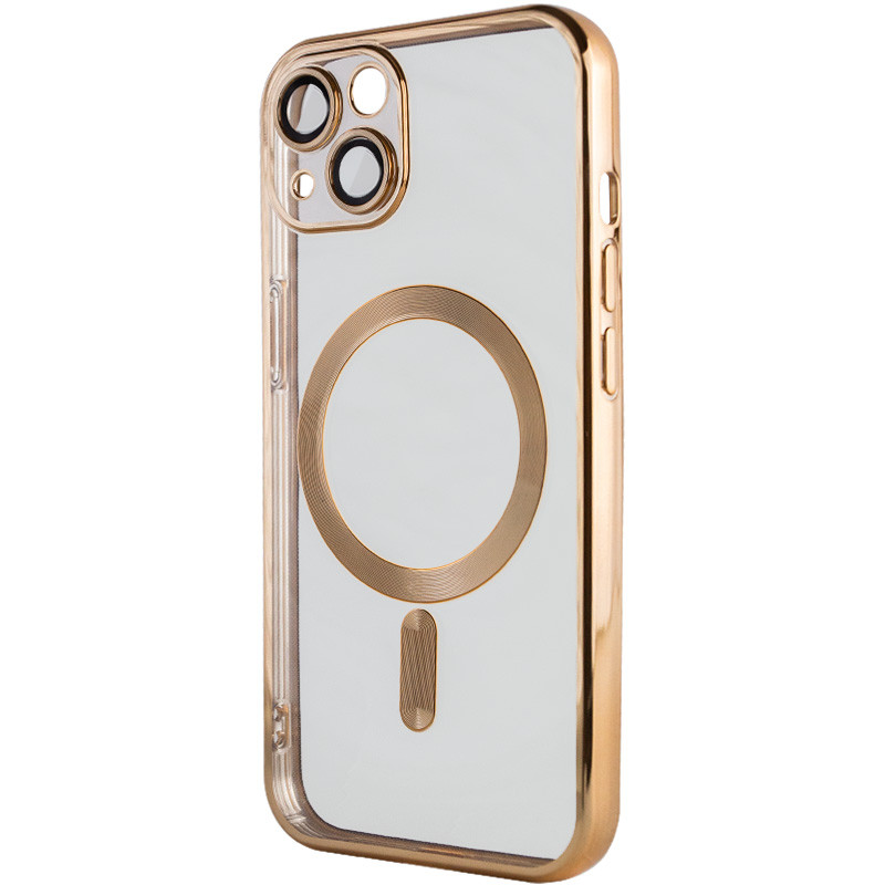 Фото TPU чохол Fibra Chrome with Magnetic safe на Apple iPhone 15 (6.1") (Gold) на vchehle.ua