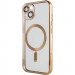 Фото TPU чохол Fibra Chrome with Magnetic safe на Apple iPhone 15 (6.1") (Gold) на vchehle.ua