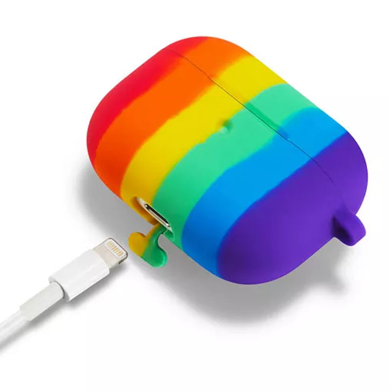 Фото Силиконовый футляр Colorfull для наушников AirPods Pro (Фиолетовый / Красный) в магазине vchehle.ua