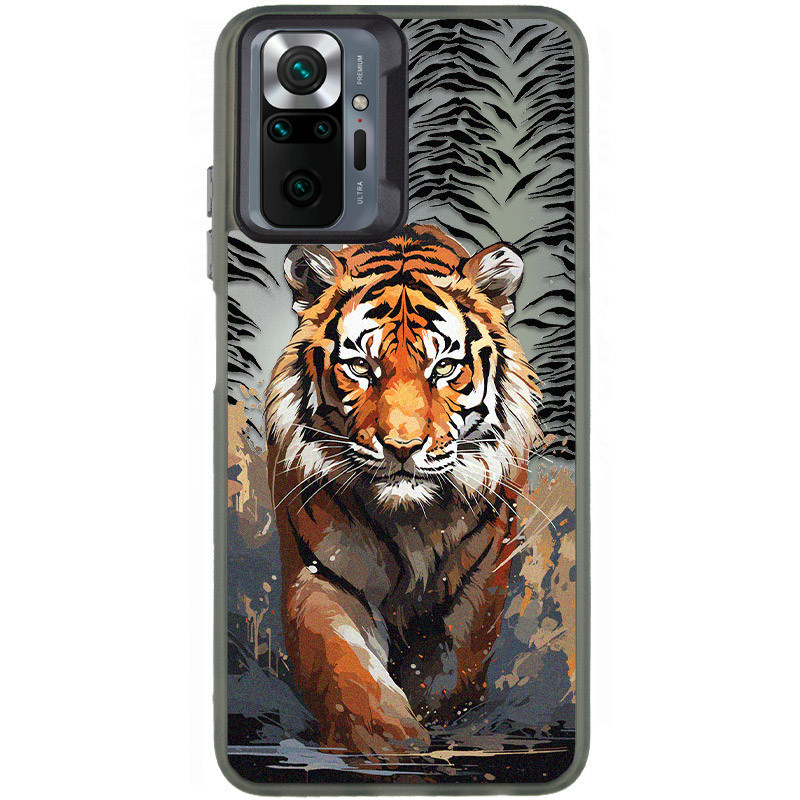 TPU+PC чохол TakiTaki Magic glow на Xiaomi Redmi Note 10 Pro / 10 Pro Max (Tiger / Black)