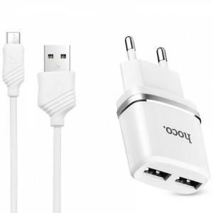 МЗП Hoco C12 Charger + Cable (Micro) 2.4A 2USB