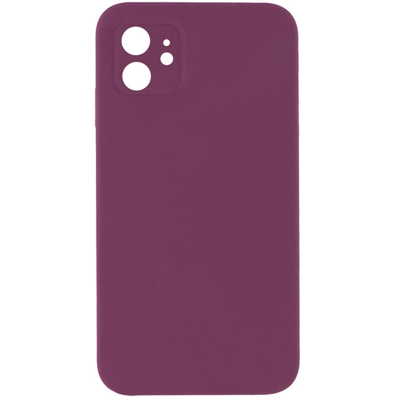 Silicone Case Square Full Camera Protective (AA) NOLOGO для Apple iPhone 11 (6.1") (Бордовый / Maroon)