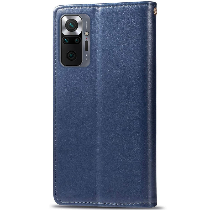 Шкіряний чохол-книжка GETMAN Gallant (PU) для Xiaomi Redmi Note 10 Pro / 10 Pro Max (Синій) в магазині vchehle.ua