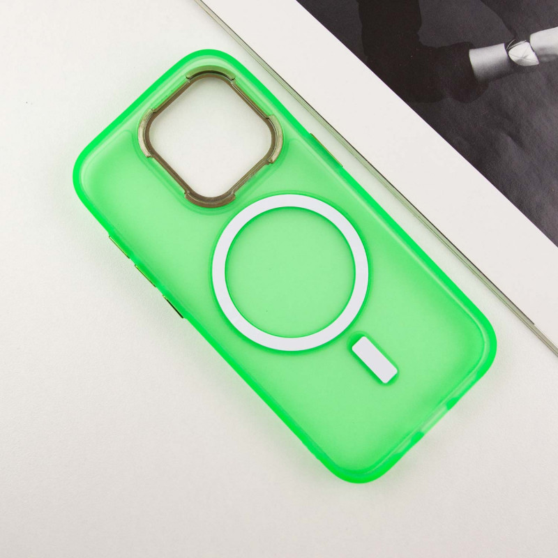 Чехол TPU+PC Lily with Magnetic safe для Apple iPhone 15 Pro (6.1") (Neon Green) в магазине vchehle.ua