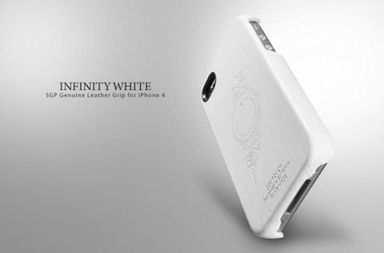 Фото Кожаная накладка SGP (4 цвета) для iPhone 4 (белый) в магазине vchehle.ua