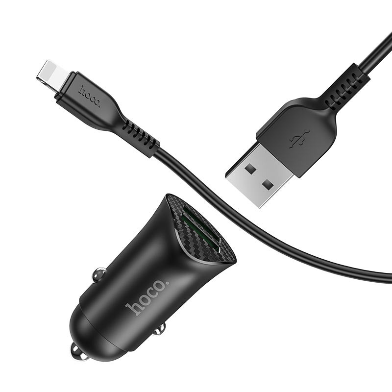 Купити АЗП Hoco Z39 QC3.0 (2USB) + Lightning (Чорний) на vchehle.ua