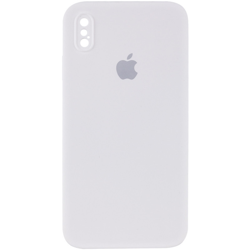 Чохол Silicone Case Square Full Camera Protective (AA) для Apple iPhone X / XS (5.8") (Білий / White)
