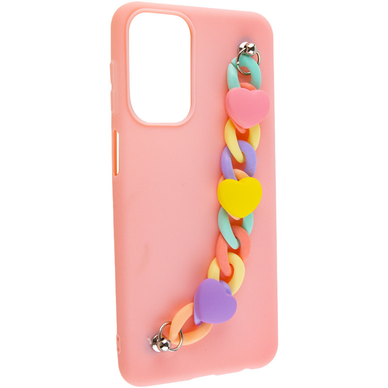 Фото Чохол Chained Heart з підвісним ланцюжком на Samsung Galaxy M23 5G / M13 4G (Pink Sand) на vchehle.ua