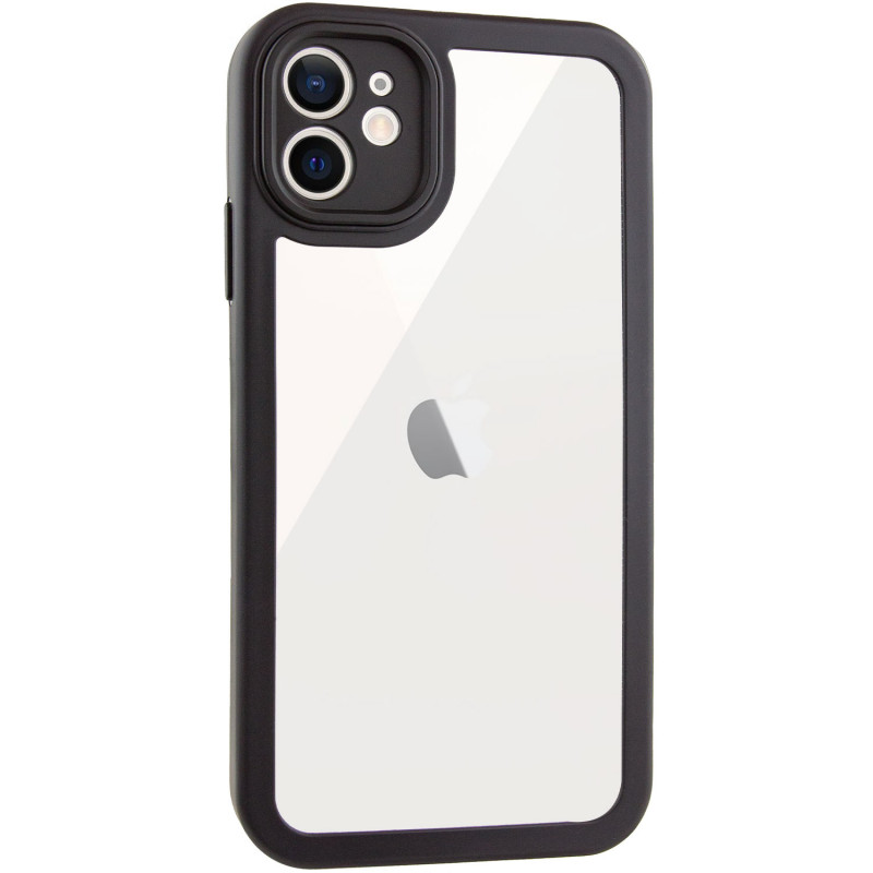 Фото TPU чохол Transparent + Colour 1,5mm на Apple iPhone 11 (6.1") (Black) на vchehle.ua