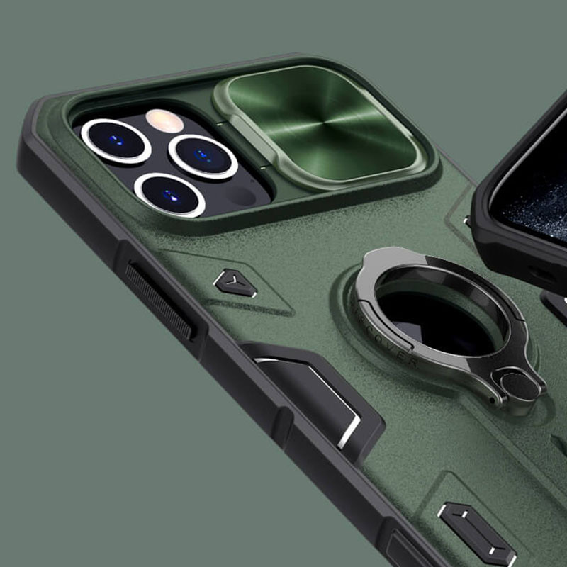 Замовити TPU+PC чохол Nillkin CamShield Armor (шторка на камеру) на Apple iPhone 12 Pro Max (6.7") (Зелений) на vchehle.ua