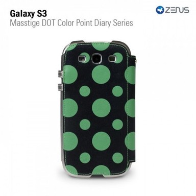 Фото Кожаный чехол Zenus Masstige Dot Color Point Diary Series для Samsung i9300 Galaxy S3 (Зеленый) в магазине vchehle.ua