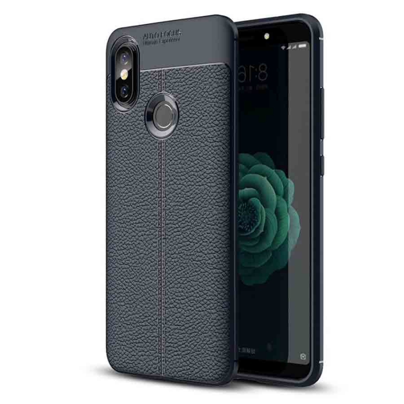 

TPU чехол фактурный (с имитацией кожи) для Xiaomi Redmi Note 6 Pro (Синий) 666165