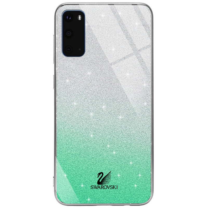 

TPU+Glass чехол Swarovski для Samsung Galaxy S20 (Бирюзовый) 871802