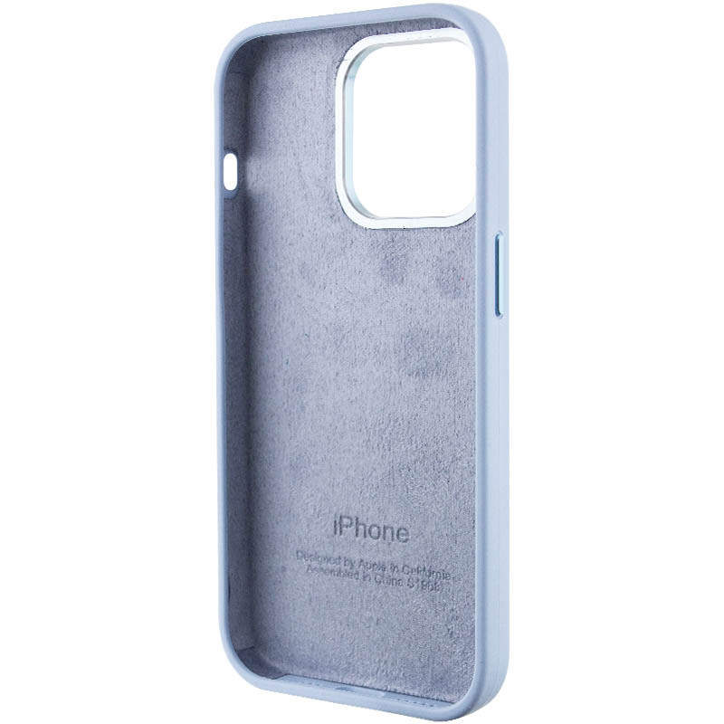 Купить Чехол Silicone Case Metal Buttons (AA) для Apple iPhone 13 Pro (6.1") (Голубой / Blue Fog) на vchehle.ua