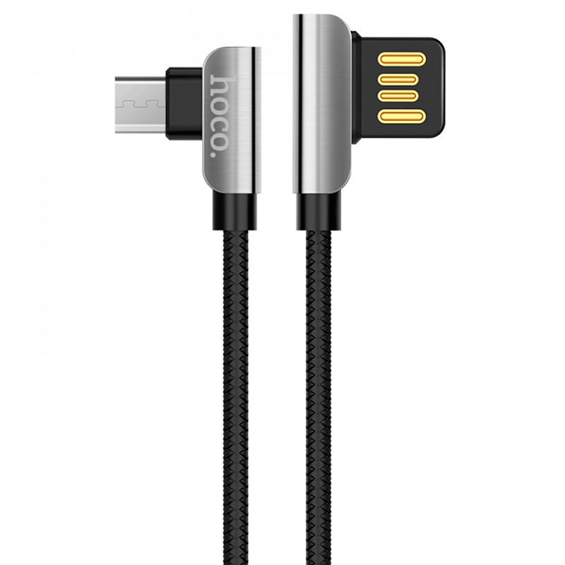 Дата кабель Hoco U42 Exquisite Steel USB to Micro USB (1.2m) (Чорний)