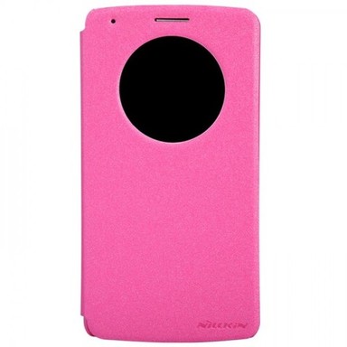 Кожаный чехол (книжка) Nillkin Sparkle Series для LG D855/D850/D856 Dual G3 (Розовый)