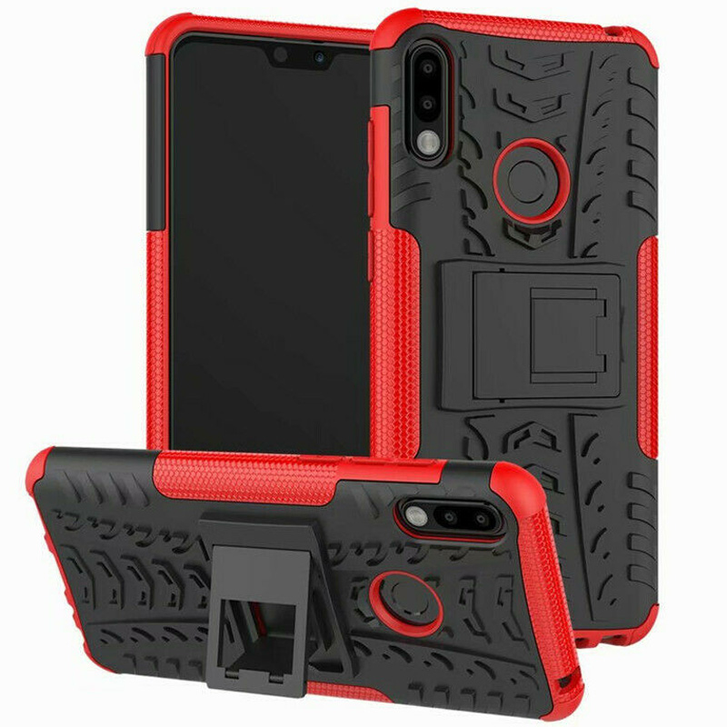 

Противоударный двухслойный чехол Shield для Asus Zenfone Max M2 (ZB633KL) с подставкой (Красный) 691060