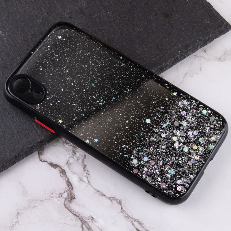 Фото TPU чохол Spangle star із захистом камери на Apple iPhone XR (6.1") (Чорний) на vchehle.ua