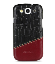 #Кожаная накладка Melkco Mix and Match для Samsung i9300 Galaxy S3 (Black Croc Print/ Vintage Red)