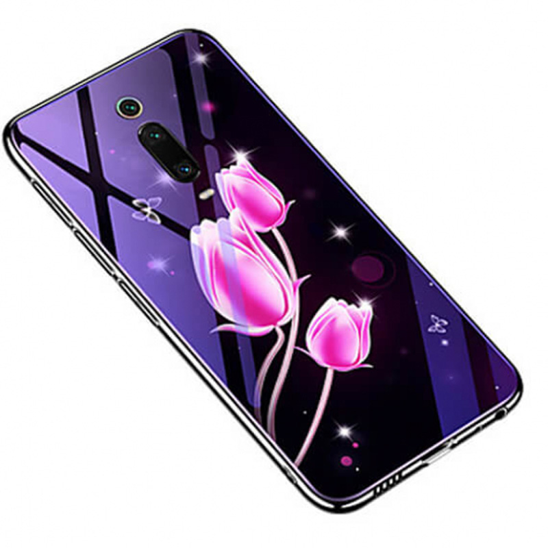 

TPU+Glass чехол Fantasy с глянцевыми торцами для Xiaomi Redmi K20 Pro (Тюльпаны) 718127