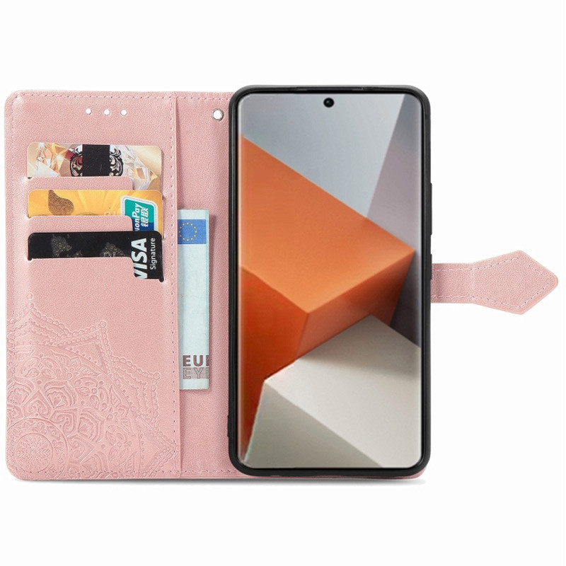 Кожаный чехол (книжка) Art Case с визитницей для Realme 12 Pro (Розовый) в магазине vchehle.ua