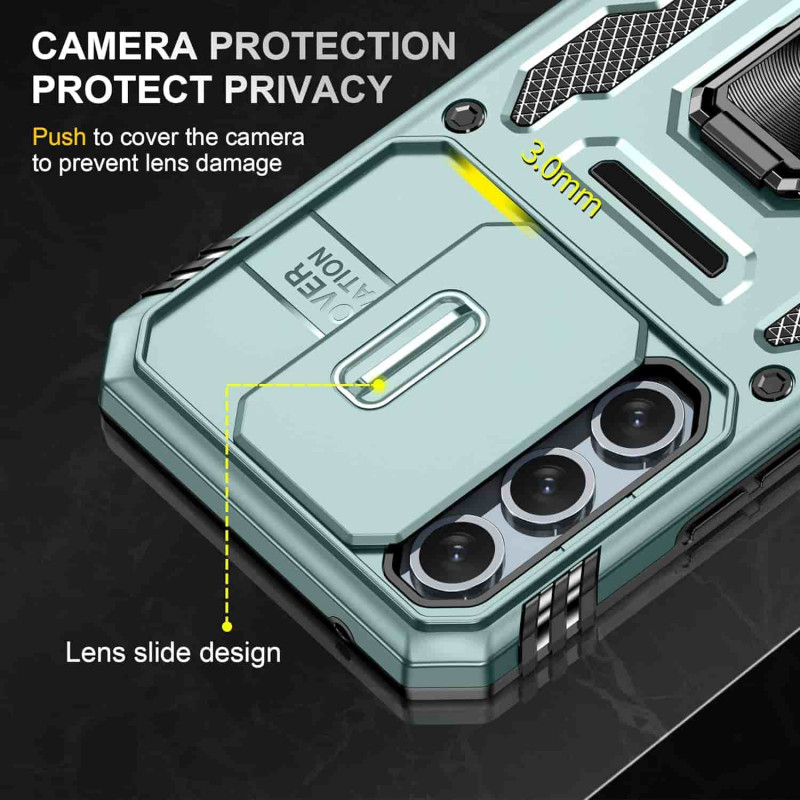 Ударопрочный чехол Camshield Army Ring для Samsung Galaxy A36 5G / A56 5G (Зеленый / Light Green) в магазине vchehle.ua