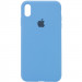 Чехол Silicone Case Full Protective (AA) для Apple iPhone X (5.8") / XS (5.8") (Голубой / Cornflower)