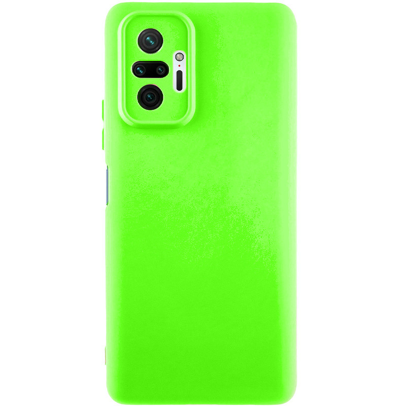 Чехол TPU GETMAN Liquid Silk Full Camera для Xiaomi Redmi Note 10 Pro / 10 Pro Max (Салатовый / Neon Green)