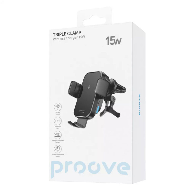 Замовити Автотримач з БЗП Proove Triple Clamp 15W (Black) на vchehle.ua