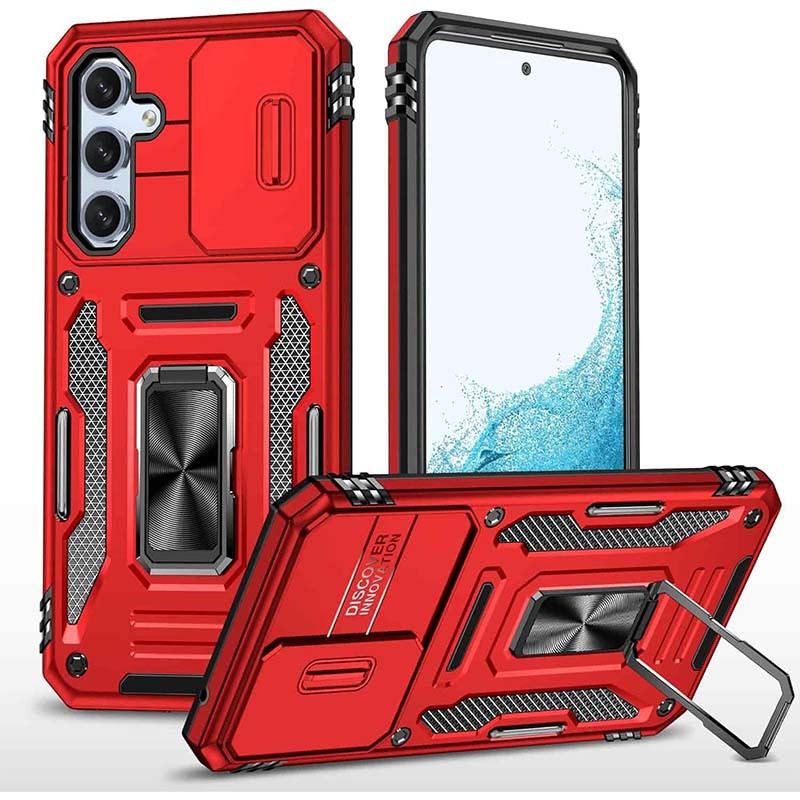 Ударопрочный чехол Camshield Army Ring для Samsung Galaxy A36 5G / A56 5G (Красный / Red)