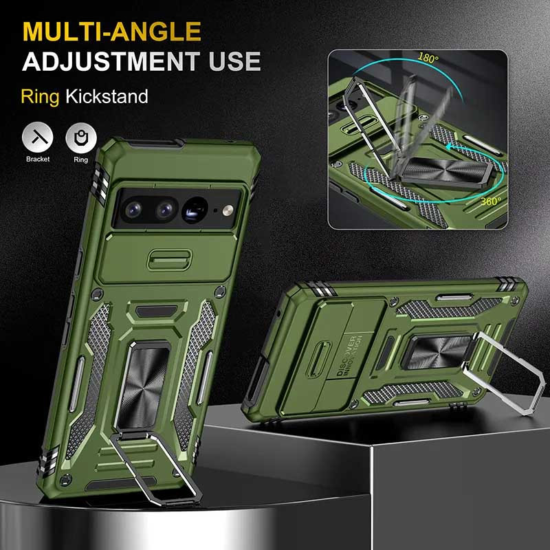 Ударопрочный чехол Camshield Army Ring для Google Pixel 7 Pro (Оливковый / Army Green) в магазине vchehle.ua