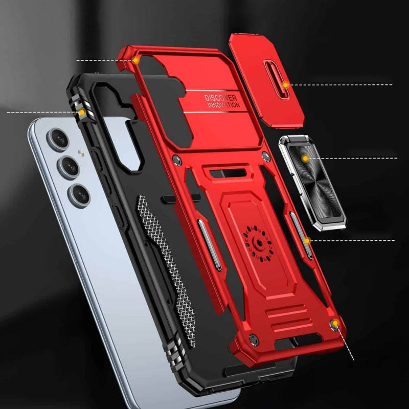 Удароміцний чохол Camshield Army Ring на Samsung Galaxy A35 / A55 (Червоний / Red) в магазині vchehle.ua