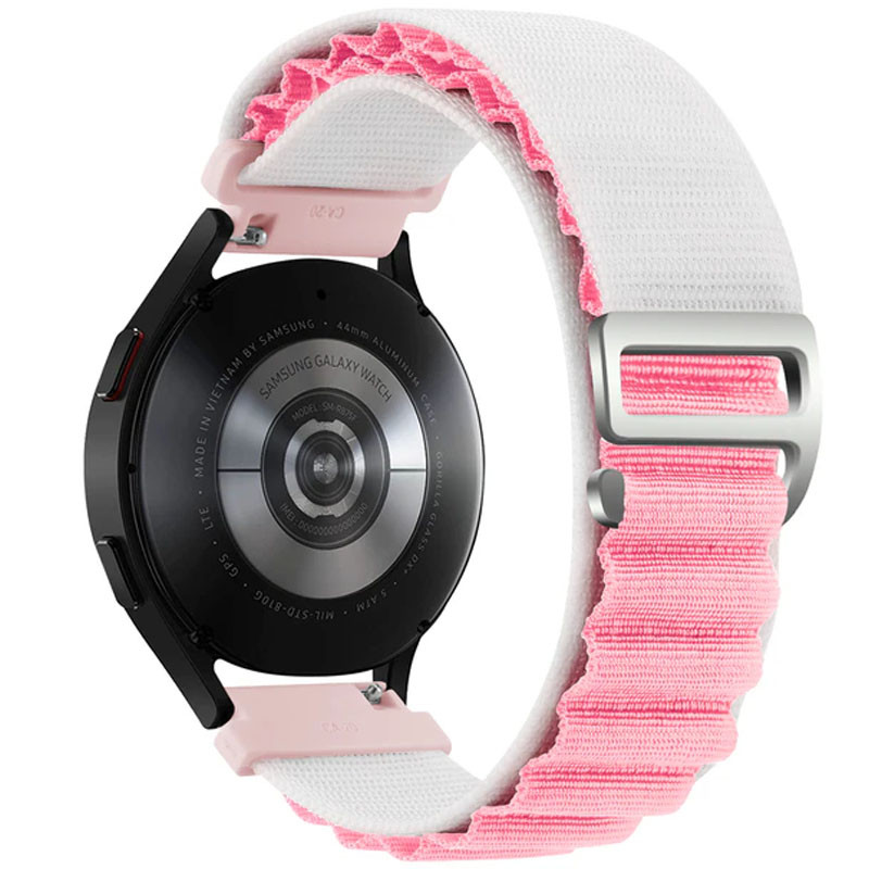 Ремешок Universal Alpine Loop для Xiaomi Amazfit/Samsung 22 mm (White / Pink)