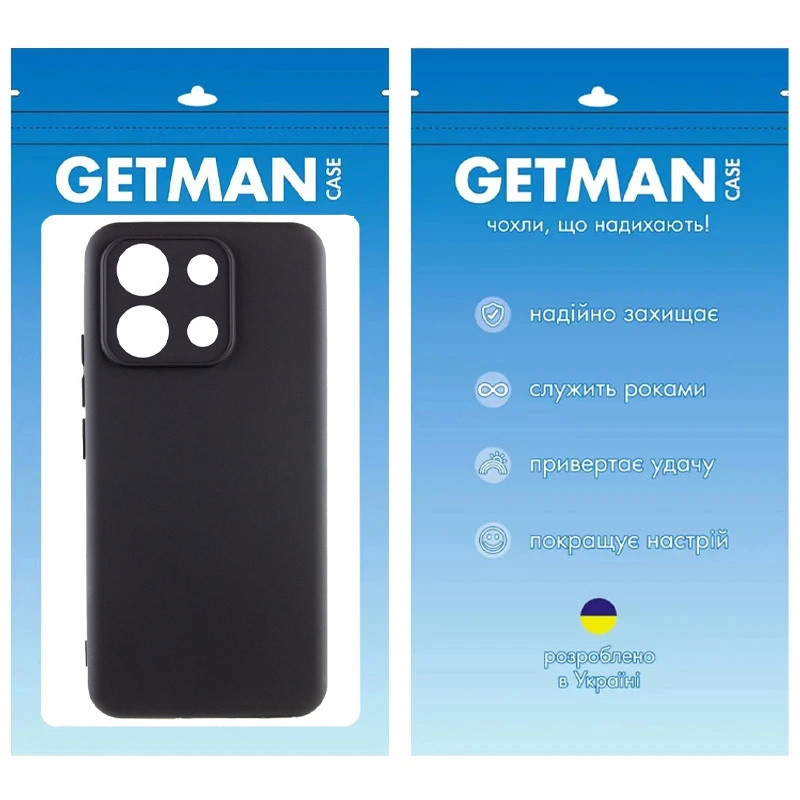 Купити Чохол TPU GETMAN Liquid Silk Full Camera на Xiaomi Redmi Note 13 Pro 4G (Чорний / Black) на vchehle.ua