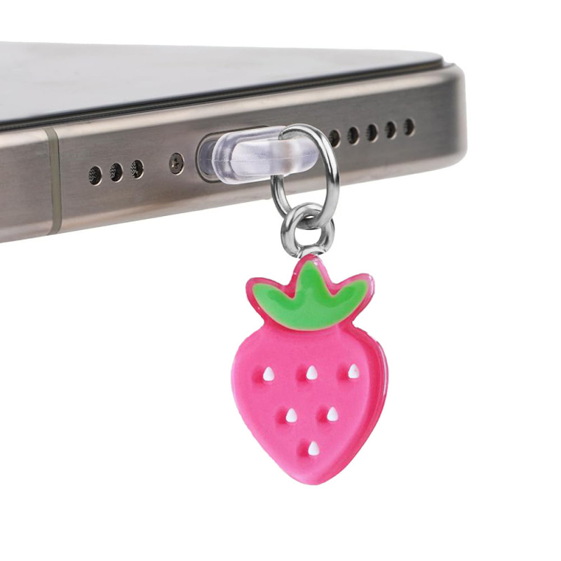Заглушка силіконова Type-C з підвіскою IP44 (Strawberry)