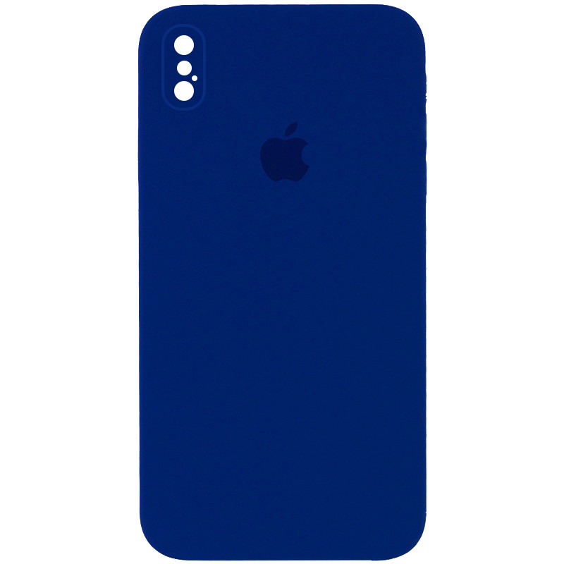 Чохол Silicone Case Square Full Camera Protective (AA) на Apple iPhone XS Max (6.5") (Синій / Deep navy)