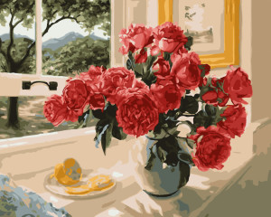 Картина по номерам. Art Craft "Розы на подоконнике" 40*50 см 12115-AC (Разноцветный)