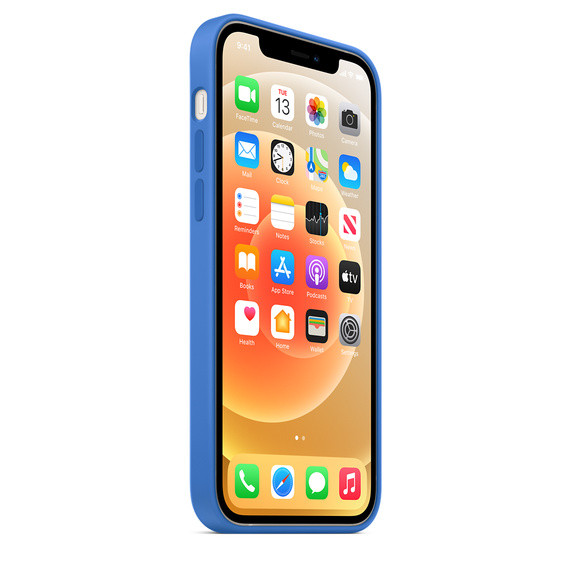 Фото Чехол Silicone Case Full Protective (AA) для Apple iPhone 12 Pro / 12 (6.1") (Синий / Capri Blue) в магазине vchehle.ua