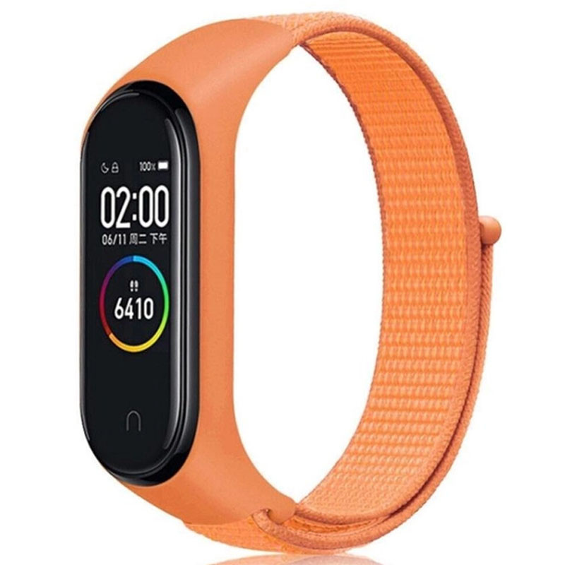 Ремешок Nylon для Xiaomi Mi Band 3/4/5/6/7 (Оранжевый)