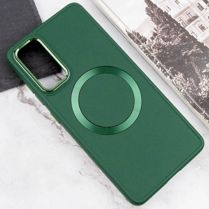 TPU чохол Bonbon Metal Style with Magnetic safe на Samsung Galaxy A52 4G / A52 5G / A52s (Зелений / Pine green) в магазині vchehle.ua