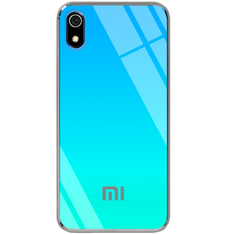 

TPU + Glass чохол Epik Gradient Rainbow з лого для Xiaomi Redmi 7A (Блакитний) 737975