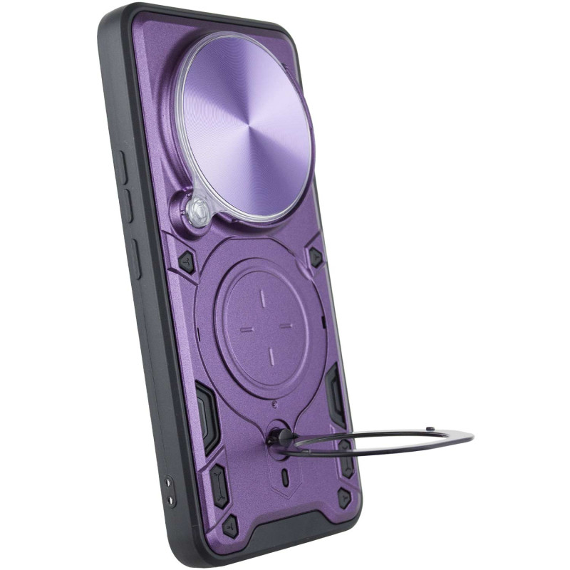 Фото Ударопрочный чехол Bracket case with Magnetic для Xiaomi 14 Ultra (Purple) на vchehle.ua