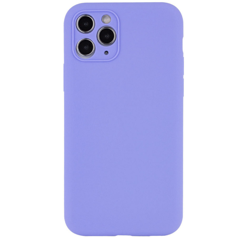 Чехол Silicone Case Full Camera Protective (AA) NO LOGO для Apple iPhone 12 Pro (6.1") (Сиреневый / Dasheen)