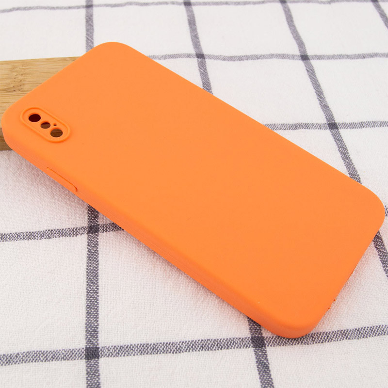 Фото Silicone Case Square Full Camera Protective (AA) NOLOGO для Apple iPhone XS Max (6.5") (Оранжевый / Papaya) на vchehle.ua