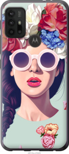 

Чехол Девушка с цветами для Motorola Moto G20 1233948