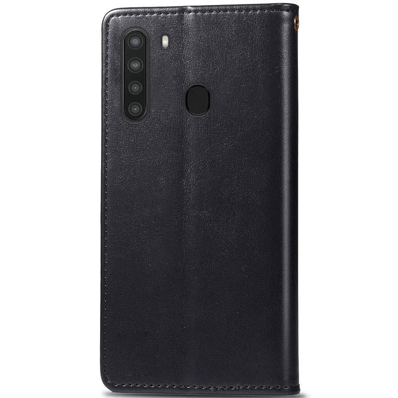 Шкіряний чохол книжка GETMAN Gallant (PU) на Samsung Galaxy A21 (Чорний) в магазині vchehle.ua