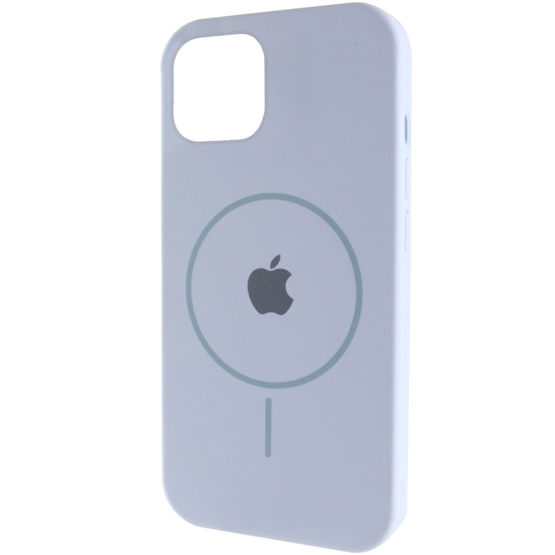Чехол Silicone Case Full Protective (AA) with Magnetic Safe для Apple iPhone 11 (6.1") (Голубой / Lilac Blue)