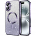 TPU чехол Delight case with Magnetic Safe с защитными линзами на камеру для Apple iPhone 16 (6.1") (Фиолетовый / Deep Purple)